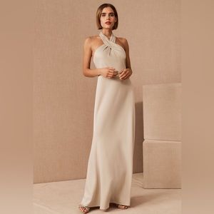 BHLDN Ruby Satin Charmeuse Dress - Champagne Size 0